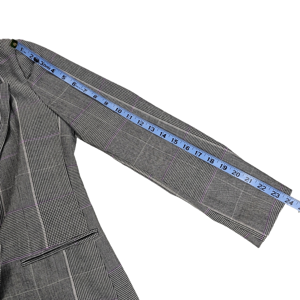 7th Avenue Design New York and Company Plaid Black White Blazer Women's Size 4 - Picture 15 of 16